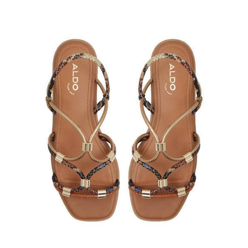 Bychan Women's Flat Sandals - Brown Multi