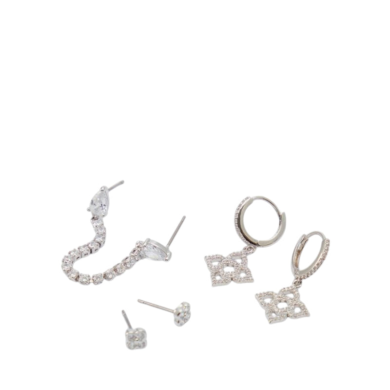 Elisabeth Earrings - Silver/Clear Multi
