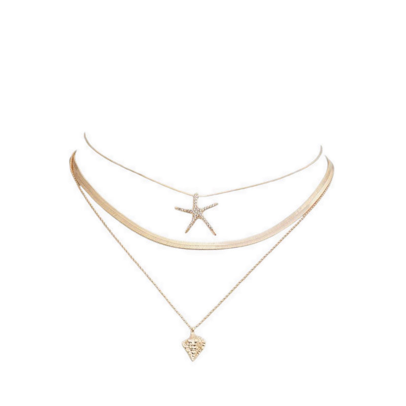 Aldo Seascharms Necklace - Gold/Clear Multi