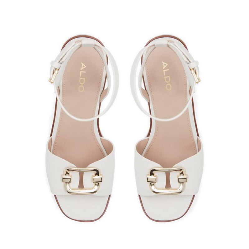 Aldo รุ่น Carrabriria รองเท้าแตะส้นเตารีดผู้หญิง - สี Open White