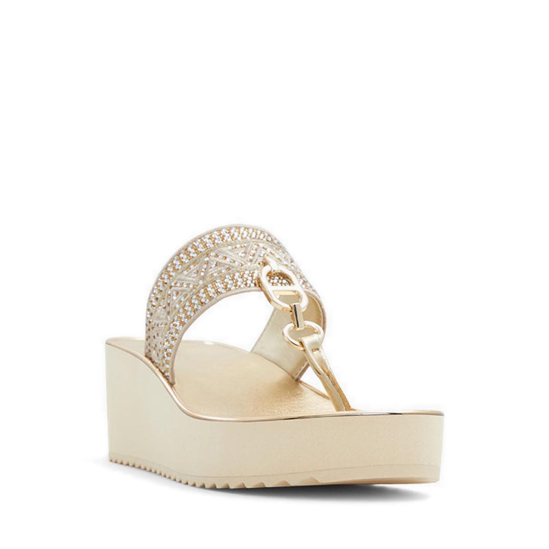 Aldo รุ่น Fassbider รองเท้าแตะชายหาดส้นสูง ผู้หญิง - สีทอง