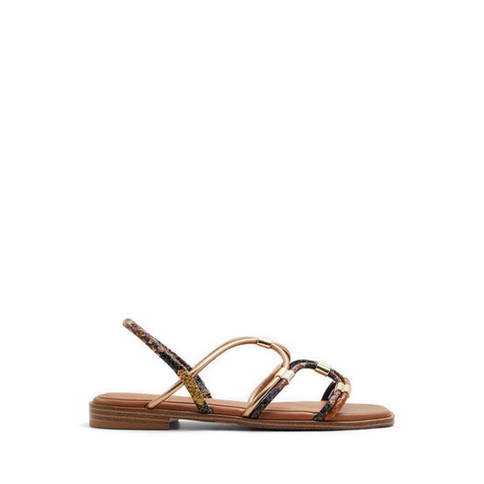 Bychan Women's Flat Sandals - Brown Multi