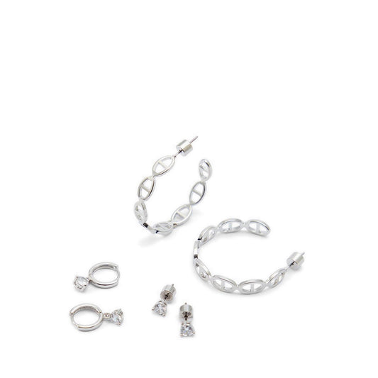 รุ่น EXCELLENCE PIERCED ต่างหูผู้หญิง สีเงิน/สี CLEAR MULTI