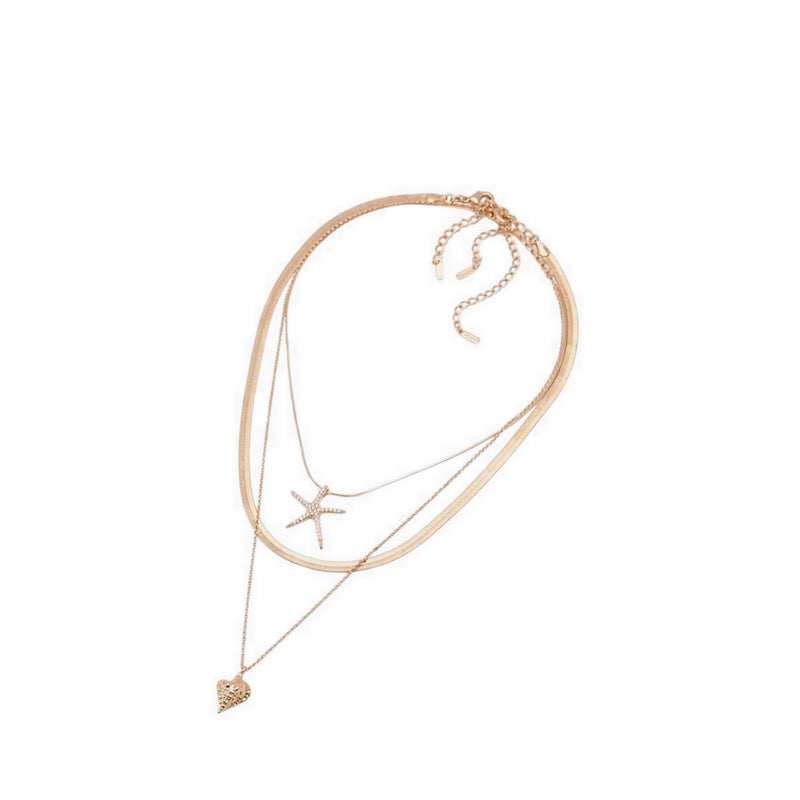 Aldo Seascharms Necklace - Gold/Clear Multi