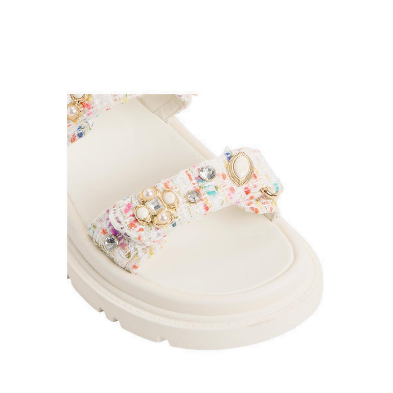 Aldo รุ่น Gemima รองเท้าแตะเสริมพื้นผู้หญิง - สี White/Multi