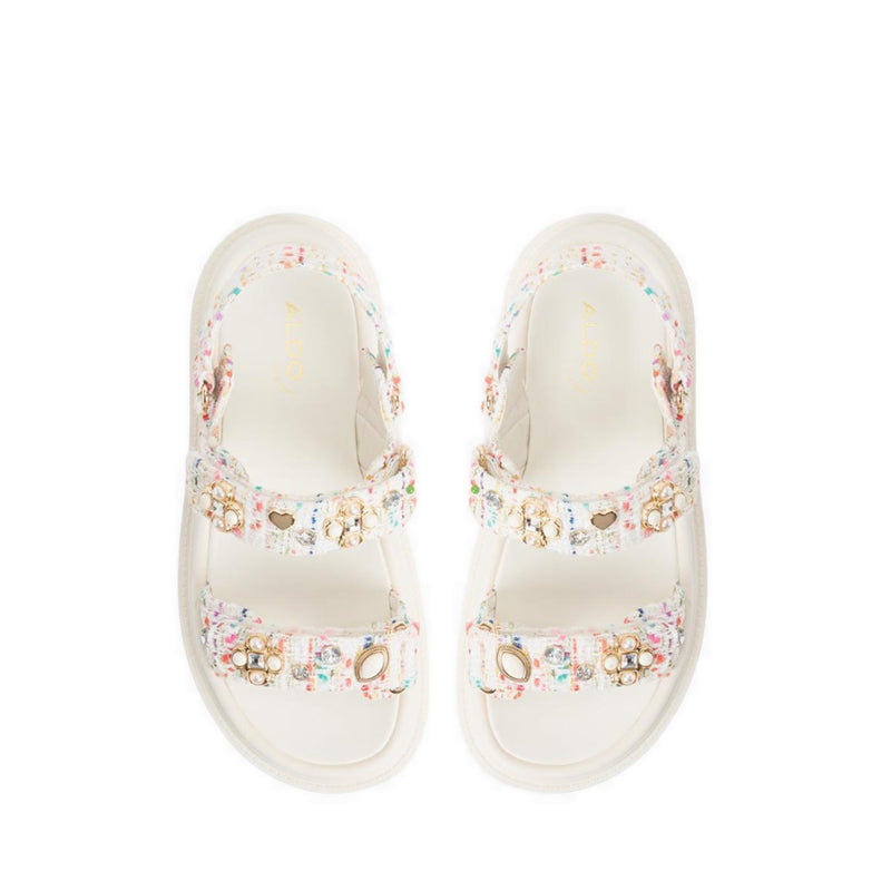 Aldo รุ่น Gemima รองเท้าแตะเสริมพื้นผู้หญิง - สี White/Multi