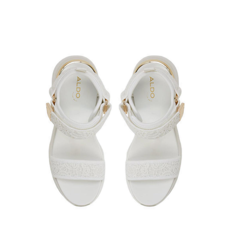 Aldo รุ่น Eulalia รองเท้าแตะส้นเตารีดผู้หญิง - สีขาว