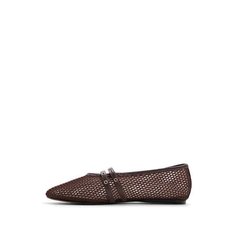 รุ่น Ulelibaen รองเท้าบัลเล่ต์ผู้หญิงแบบสวม สี Dark Brown