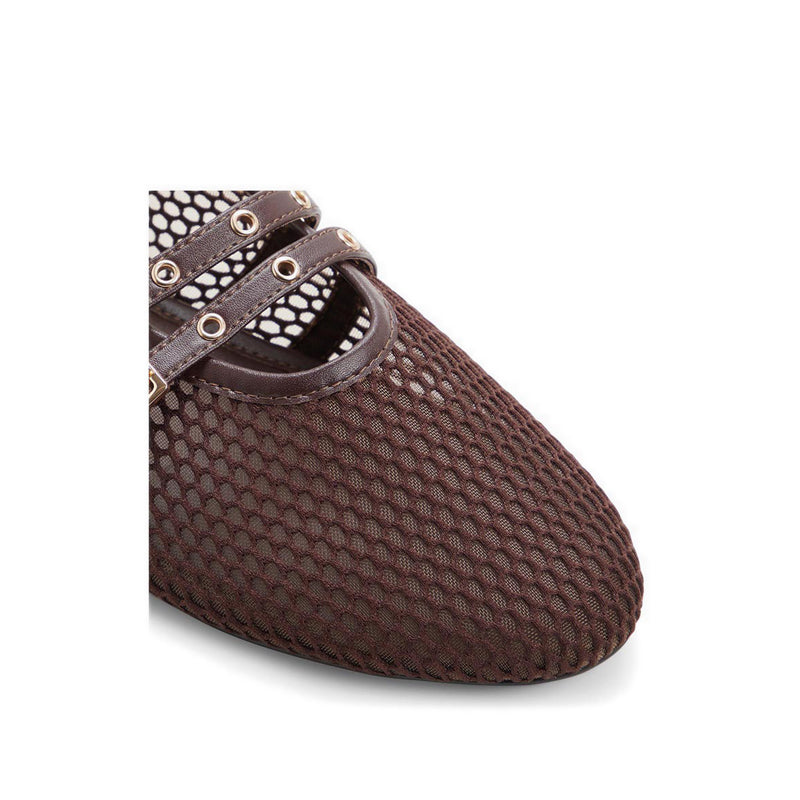 รุ่น Ulelibaen รองเท้าบัลเล่ต์ผู้หญิงแบบสวม สี Dark Brown