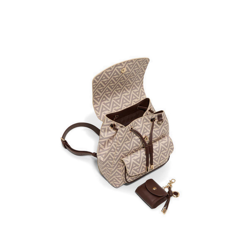 รุ่น Miniella กระเป๋าสะพายหลังและกระเป๋าคาดอกผู้หญิง สีน้ำตาล