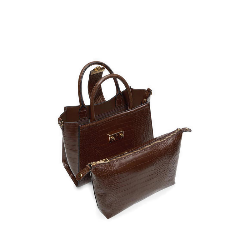 รุ่น Crealily กระเป๋าทรง Satchel ผู้หญิง - สีน้ำตาล