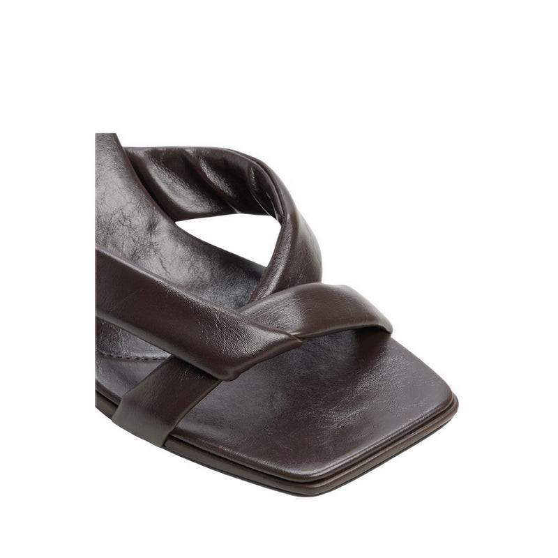 รุ่น Zenna รองเท้าแตะส้นสูงผู้หญิง - สี Dark Brown